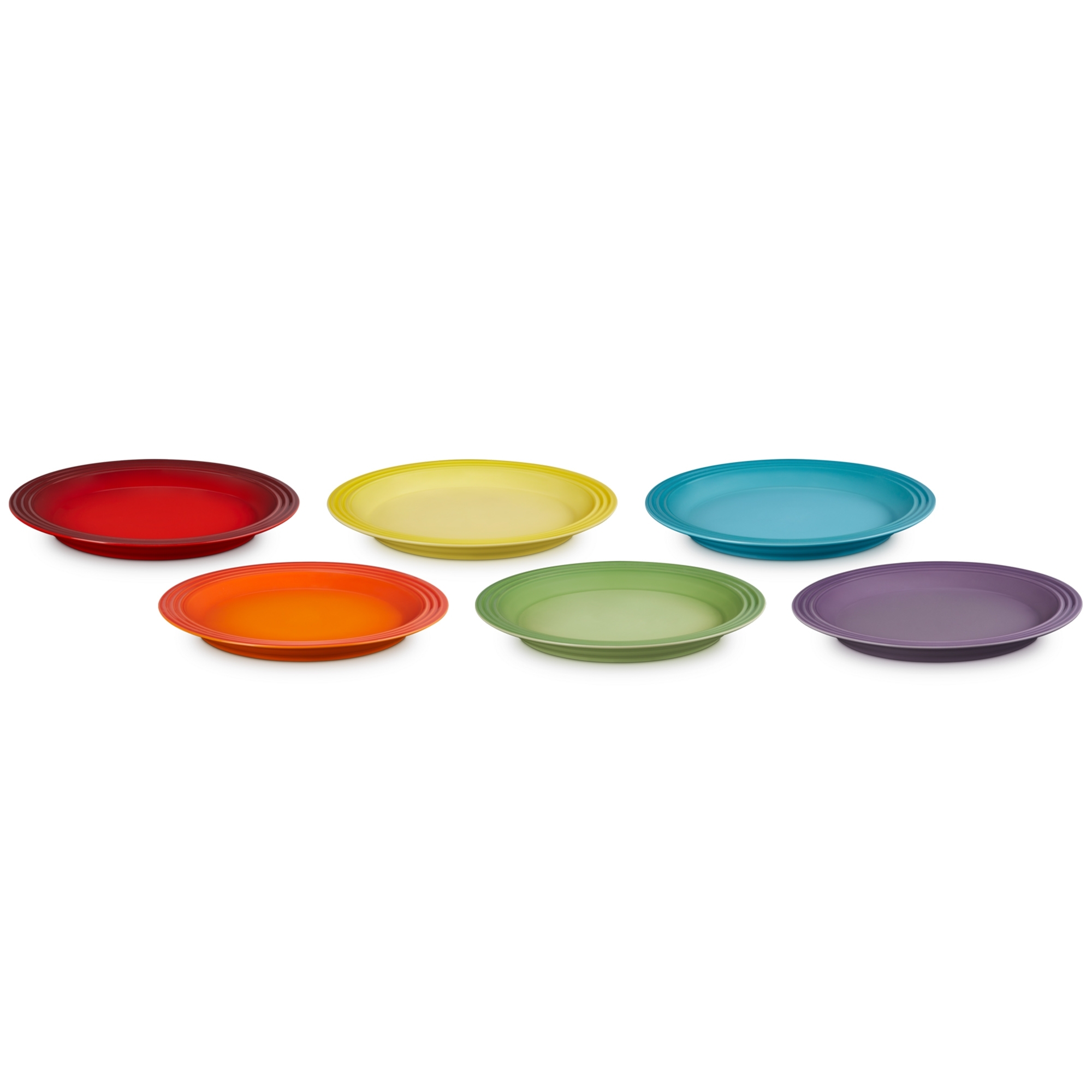 Le Creuset - Set of 6 dinner plates Rainbow Collection Le Creuset - Set of 6 dinner plates Rainbow Collection