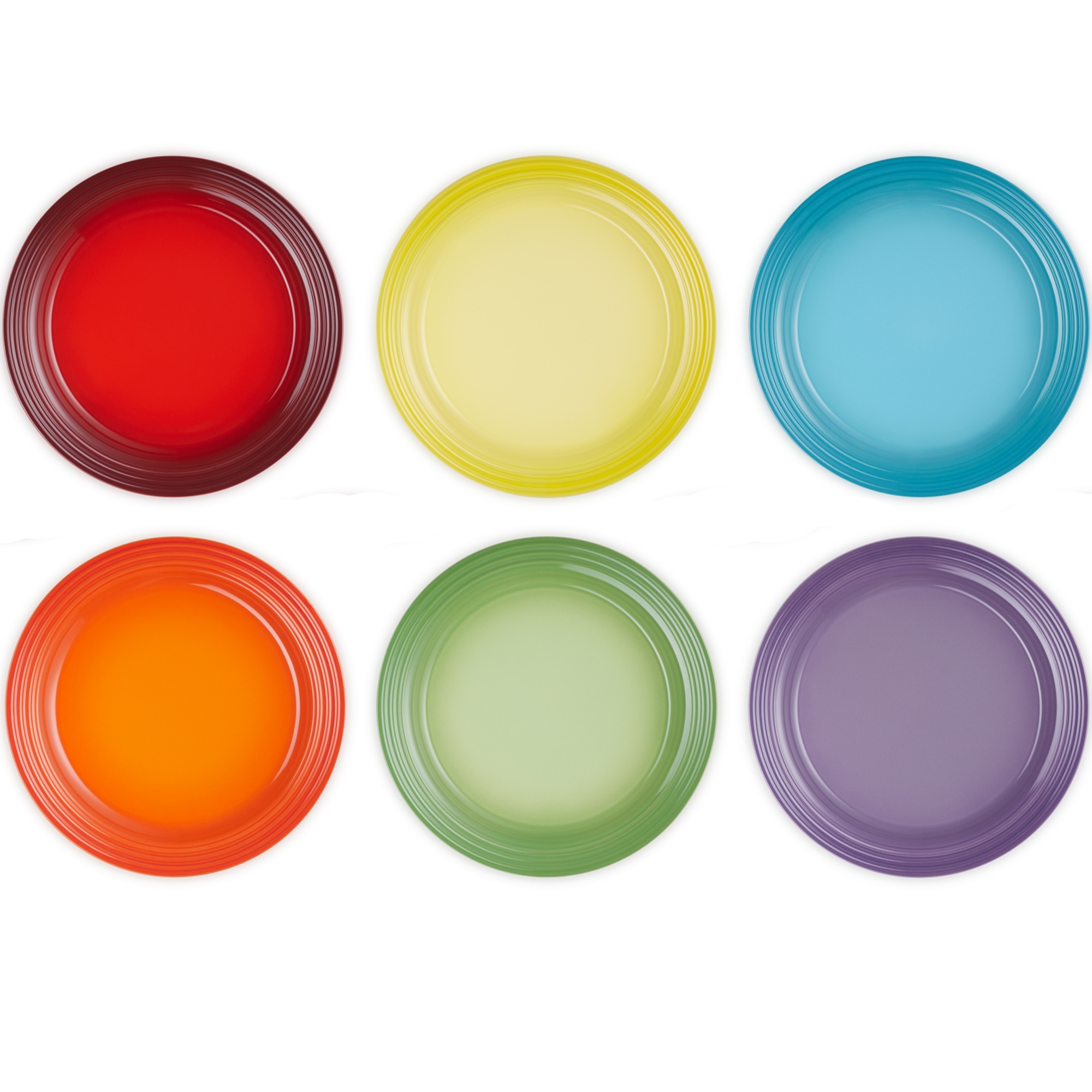 Le Creuset - Set of 6 dinner plates Rainbow Collection Le Creuset - Set of 6 dinner plates Rainbow Collection