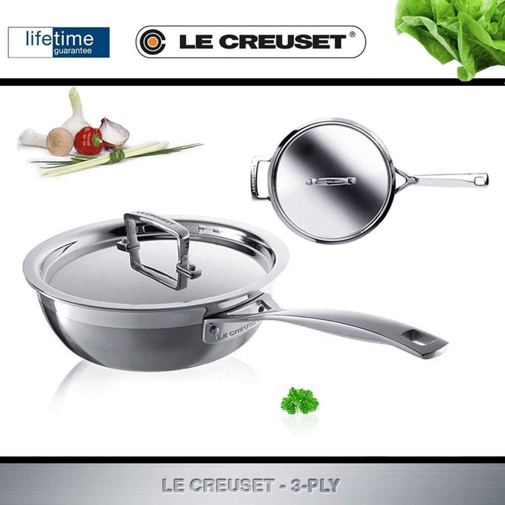 Le Creuset - 3-ply Sauté-Pfanne 24 cm - Antihaftbeschichtet