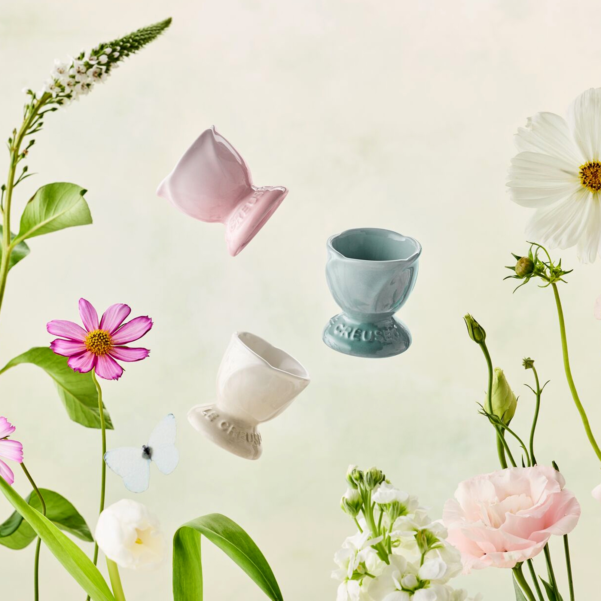 Le Creuset - Set of 2 Egg Cups - Jardin - Shell Pink Le Creuset - Set of 2 Egg Cups - Jardin - Shell Pink