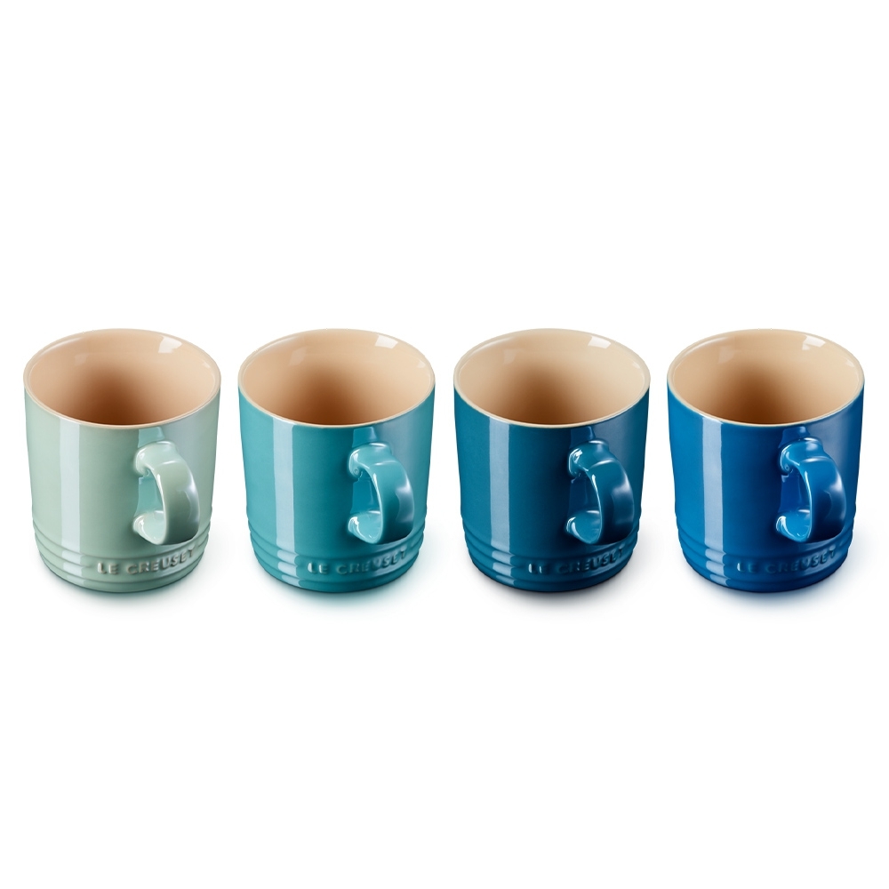 Le Creuset - Becher 350 ml - 4er Set Metallics Blau-Grün Le Creuset - Becher 350 ml - 4er Set Metallics Blau-Grün