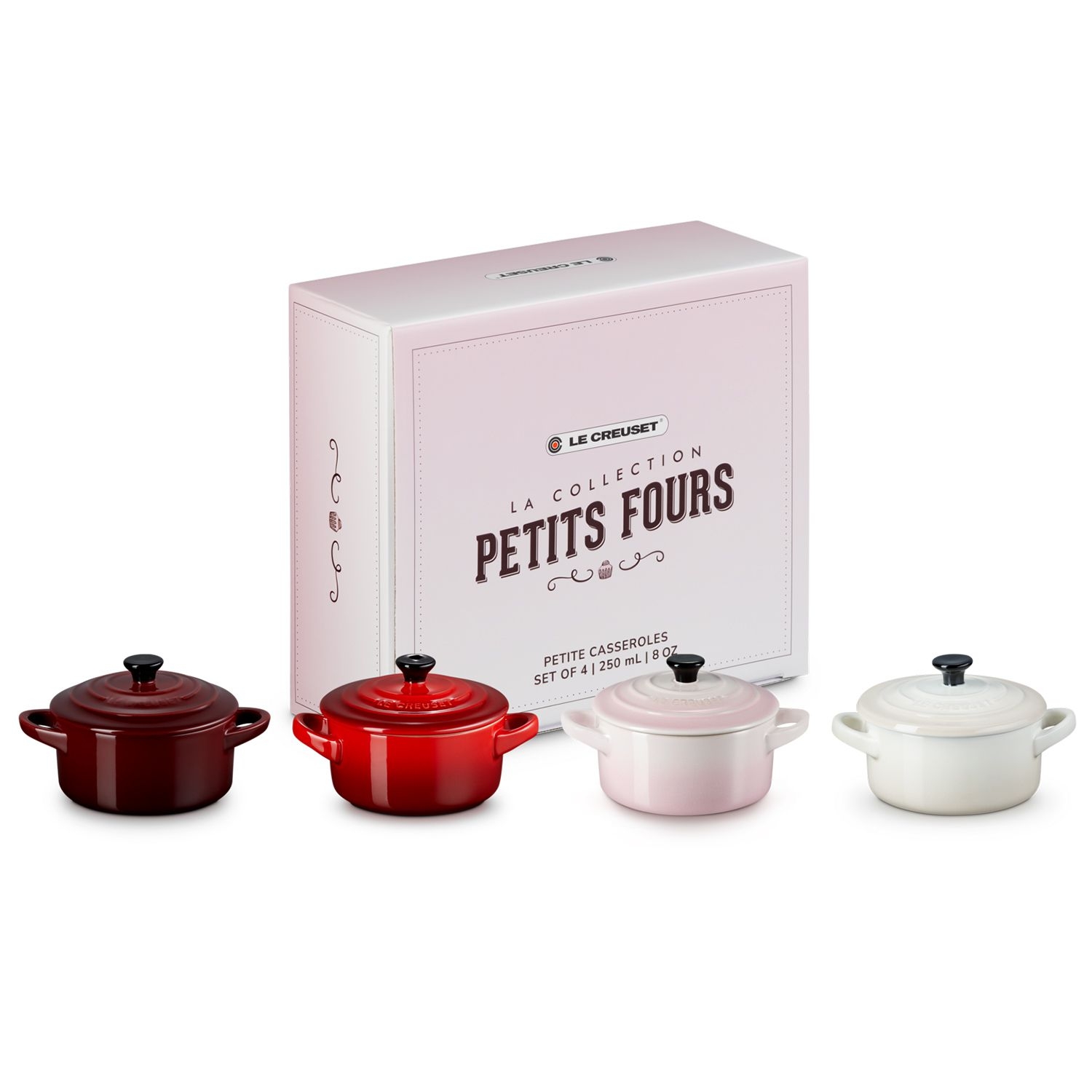 Le Creuset - Set of 4 Petite Casseroles  - Petits Fours Le Creuset - Set of 4 Petite Casseroles  - Petits Fours