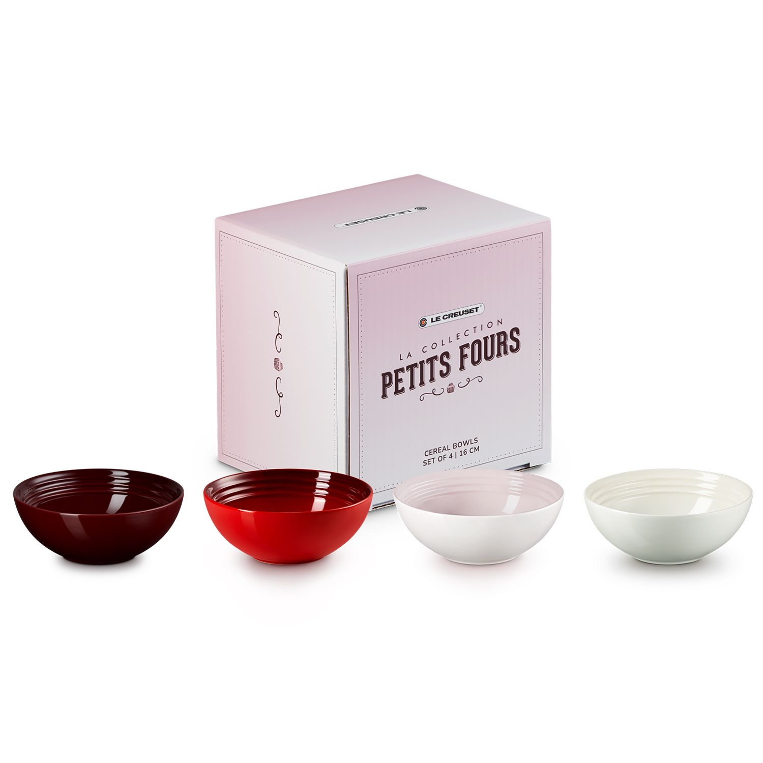 Le Creuset - Set of 4 Cereal Bowls 16 cm - Petits Fours Le Creuset - Set of 4 Cereal Bowls 16 cm - Petits Fours