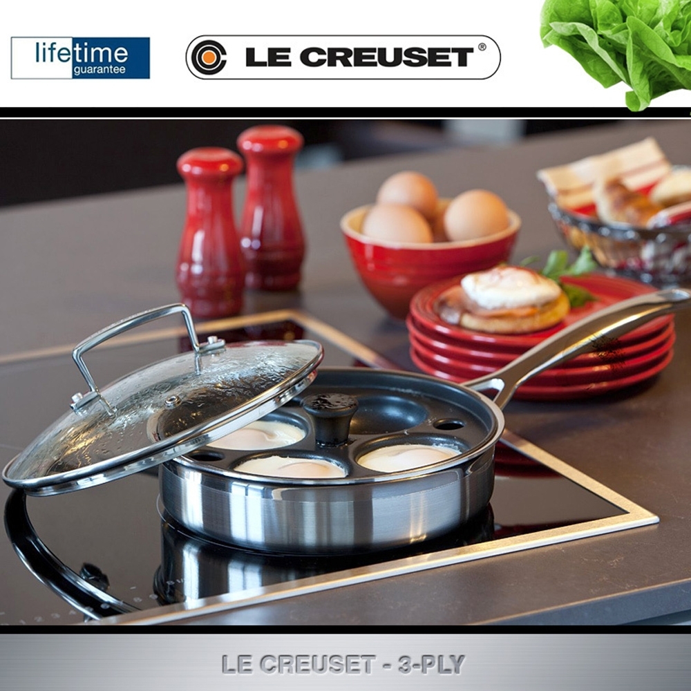 Le Creuset - 3-ply Sauté Pan with Poaching Insert Le Creuset - 3-ply Sauté Pan with Poaching Insert