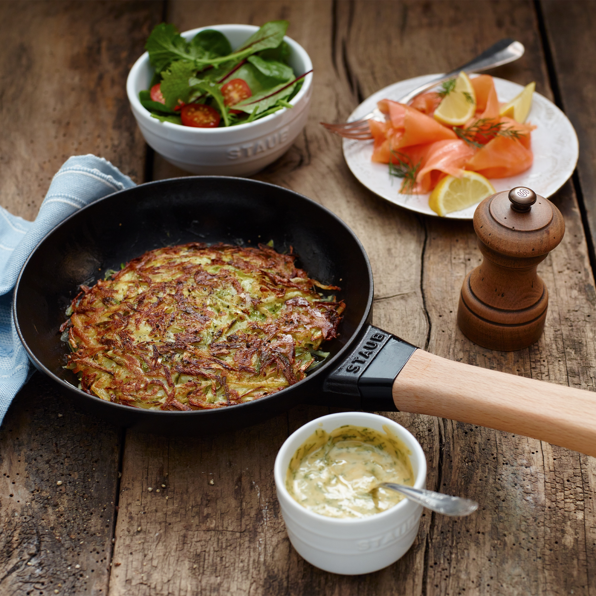 STAUB - Bratpfanne mit Holzgriff | rund