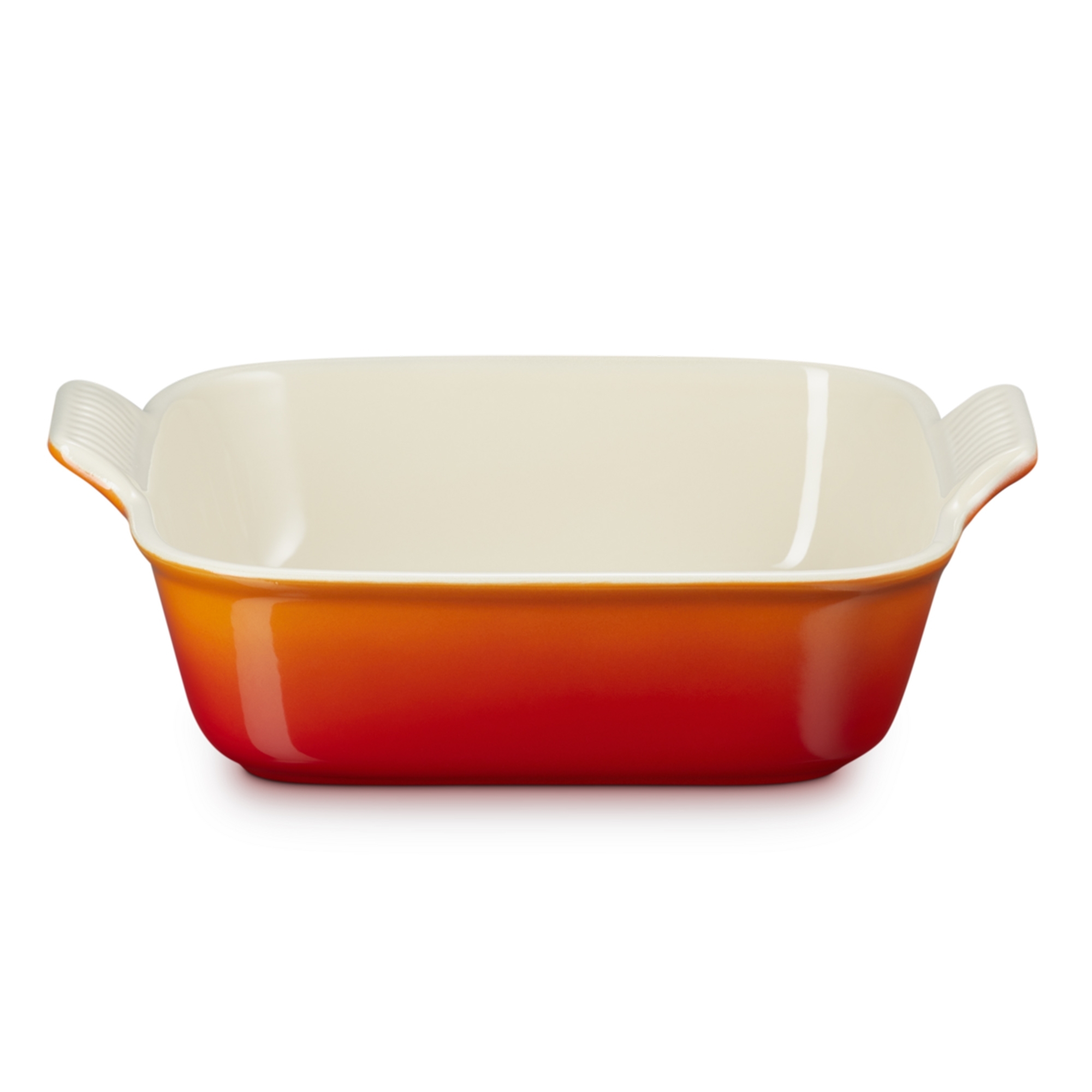 Le Creuset Steinzeug-Aufflaufform 23cm quadratisch Ofenrot