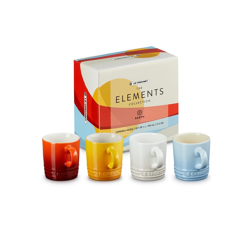 Le Creuset - Set of 4 Espresso Mugs 100 ml - ELEMENTS Le Creuset - Set of 4 Espresso Mugs 100 ml - ELEMENTS