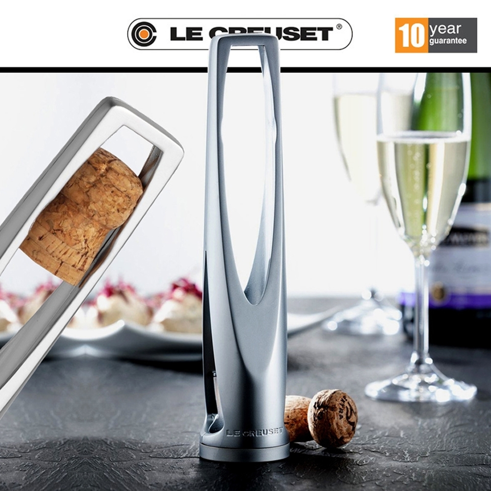 Le Creuset Screwpull - Sektöffner SW-105 - Grau-Kunstsoff Le Creuset Screwpull - Sektöffner SW-105 - Grau-Kunstsoff