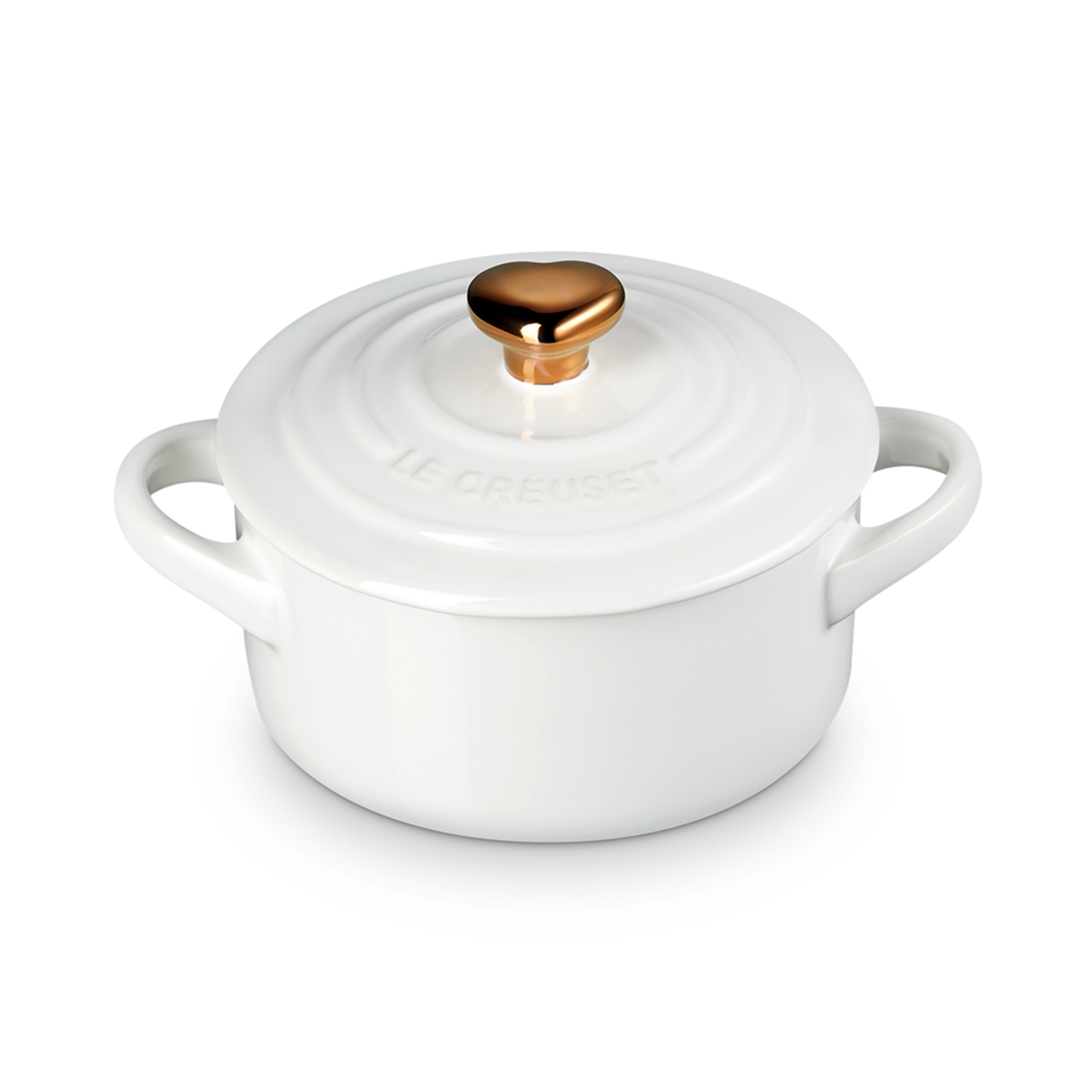 Le Creuset - Mini Cocotte mit goldenem Herzknauf