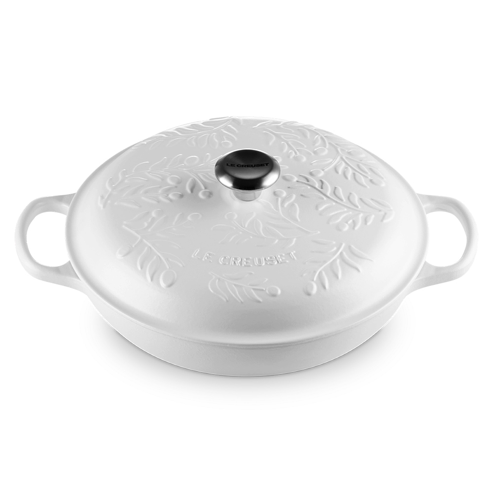 Le Creuset Enameled Cast Iron Olive Branch Collection Saucier | Indigo, 2 1/4 qt.