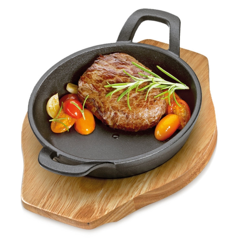 Küchenprofi - serving pan with 2 handles - with wooden board Küchenprofi - serving pan with 2 handles - with wooden board