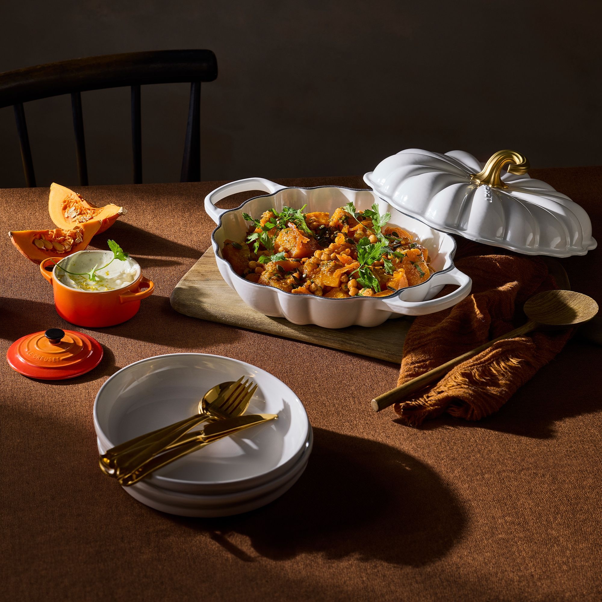 Le Creuset - Gourmet-Profitopf Kürbis 28 cm - 2,5 L - Weiß Le Creuset - Gourmet-Profitopf Kürbis 28 cm - 2,5 L - Weiß