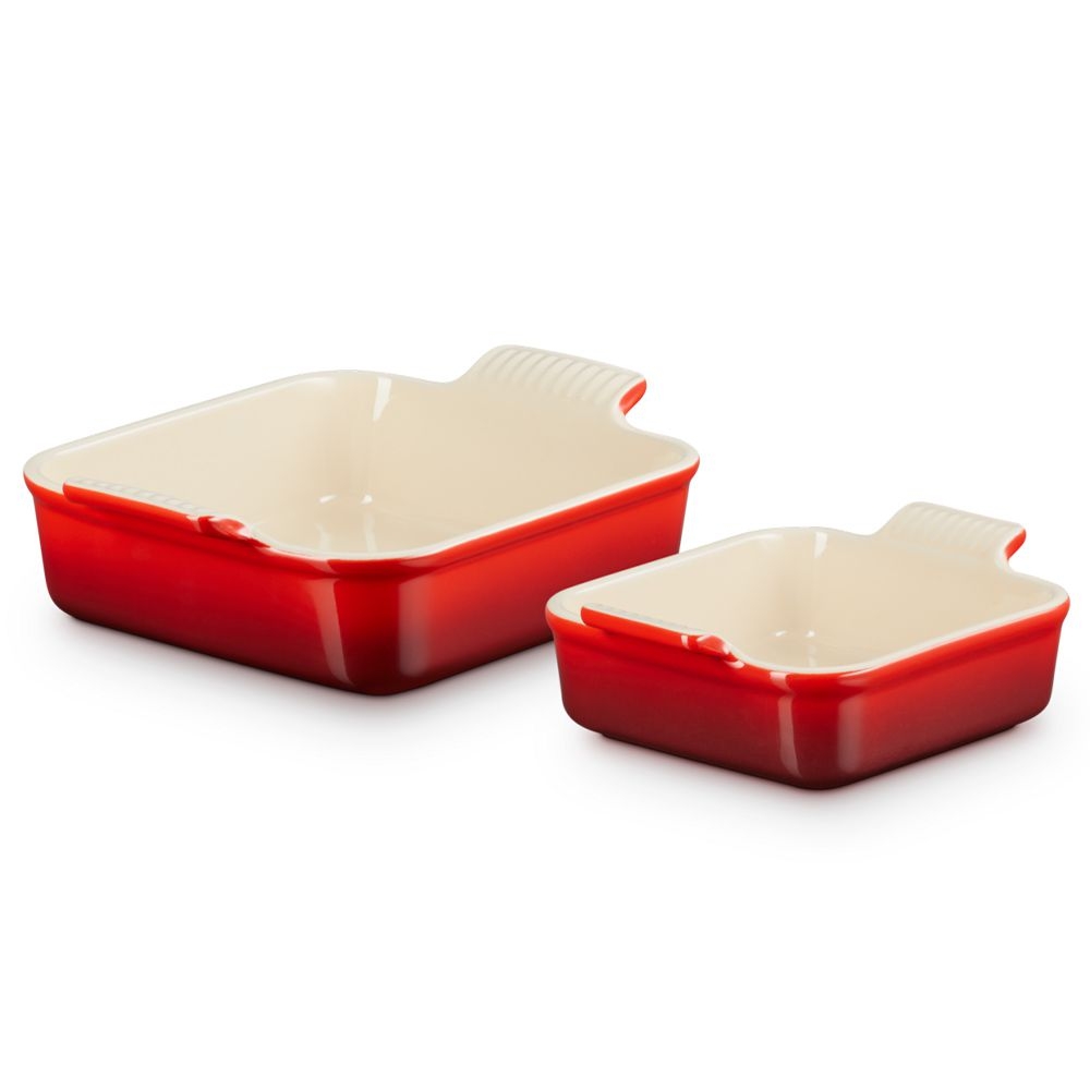 Le Creuset set of 2 square casserole dishes Tradition Le Creuset set of 2 square casserole dishes Tradition