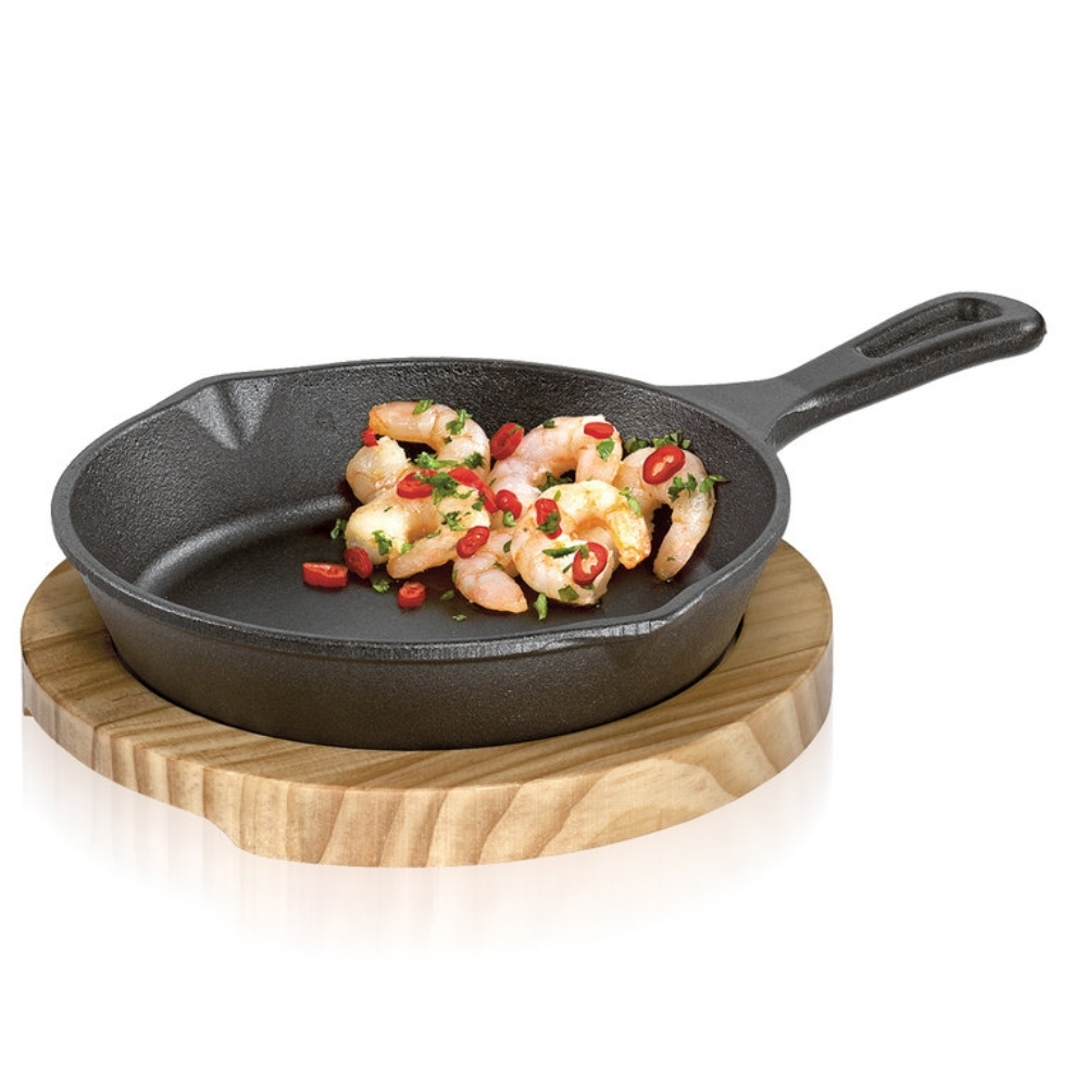 Küchenprofi - BBQ round grill / serving pan wooden board Küchenprofi - BBQ round grill / serving pan wooden board