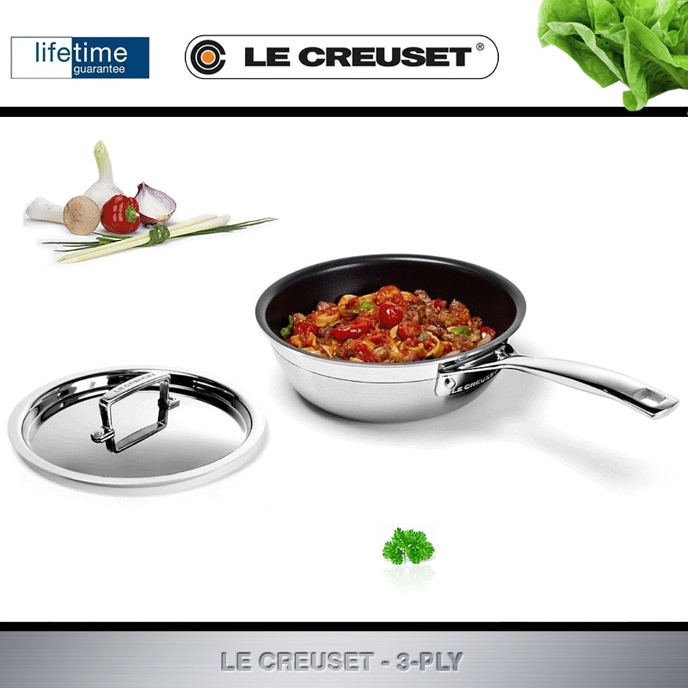Le Creuset - 3-ply Sauté-Pfanne 24 cm - Antihaftbeschichtet