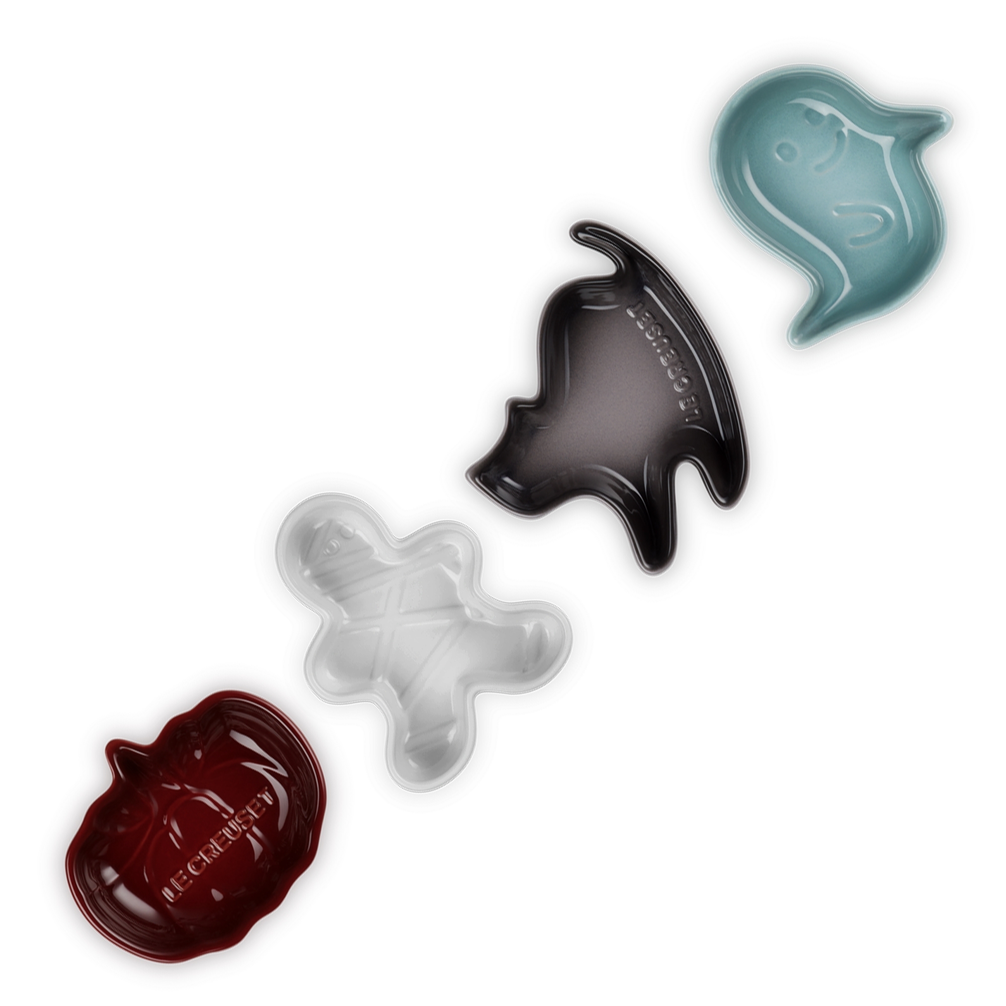 Le Creuset - Stoneware Set of 4 Mini Halloween Dishes Le Creuset - Stoneware Set of 4 Mini Halloween Dishes