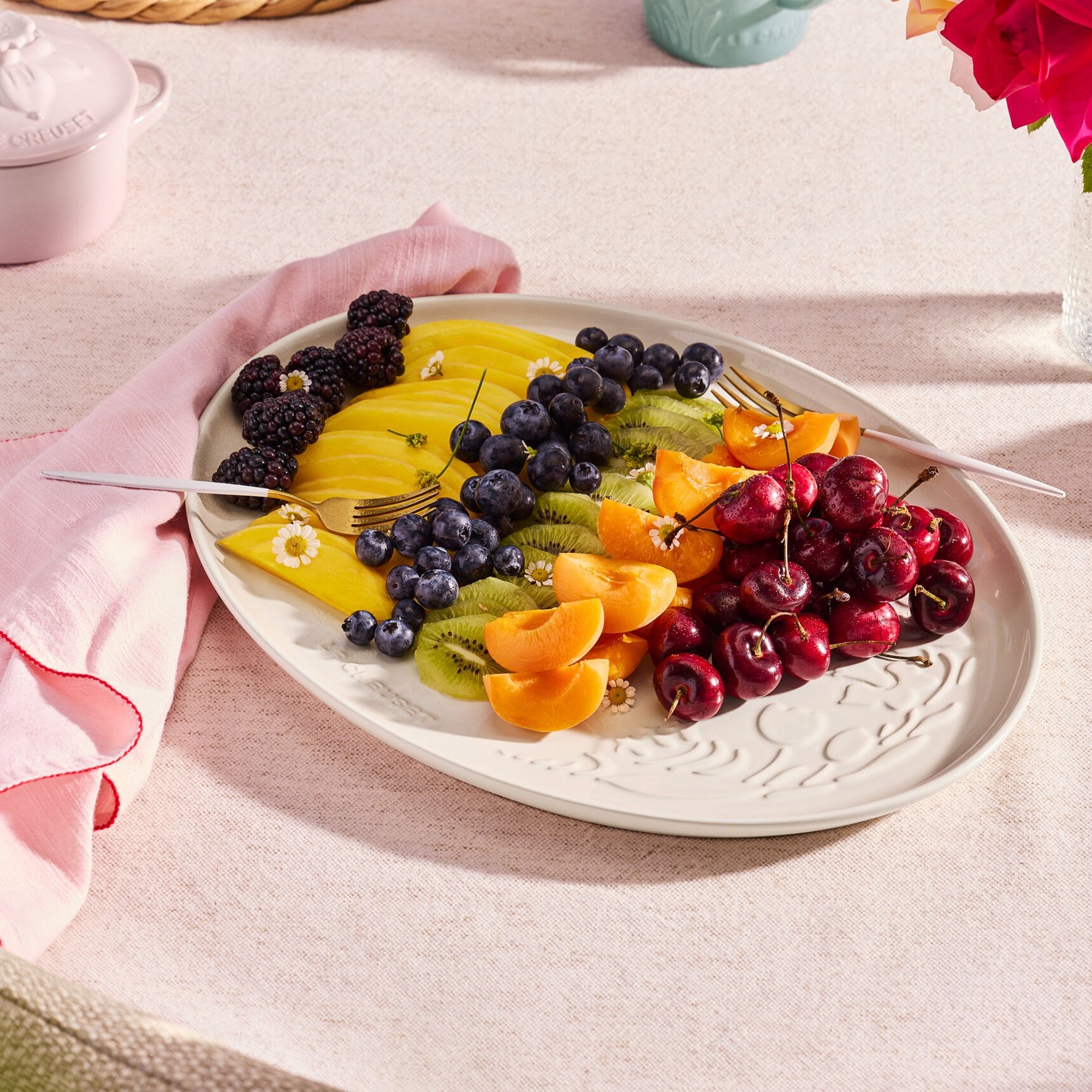 Le Creuset - Ovale Servierplatte Jardin - 36 cm - oval - Meringue
