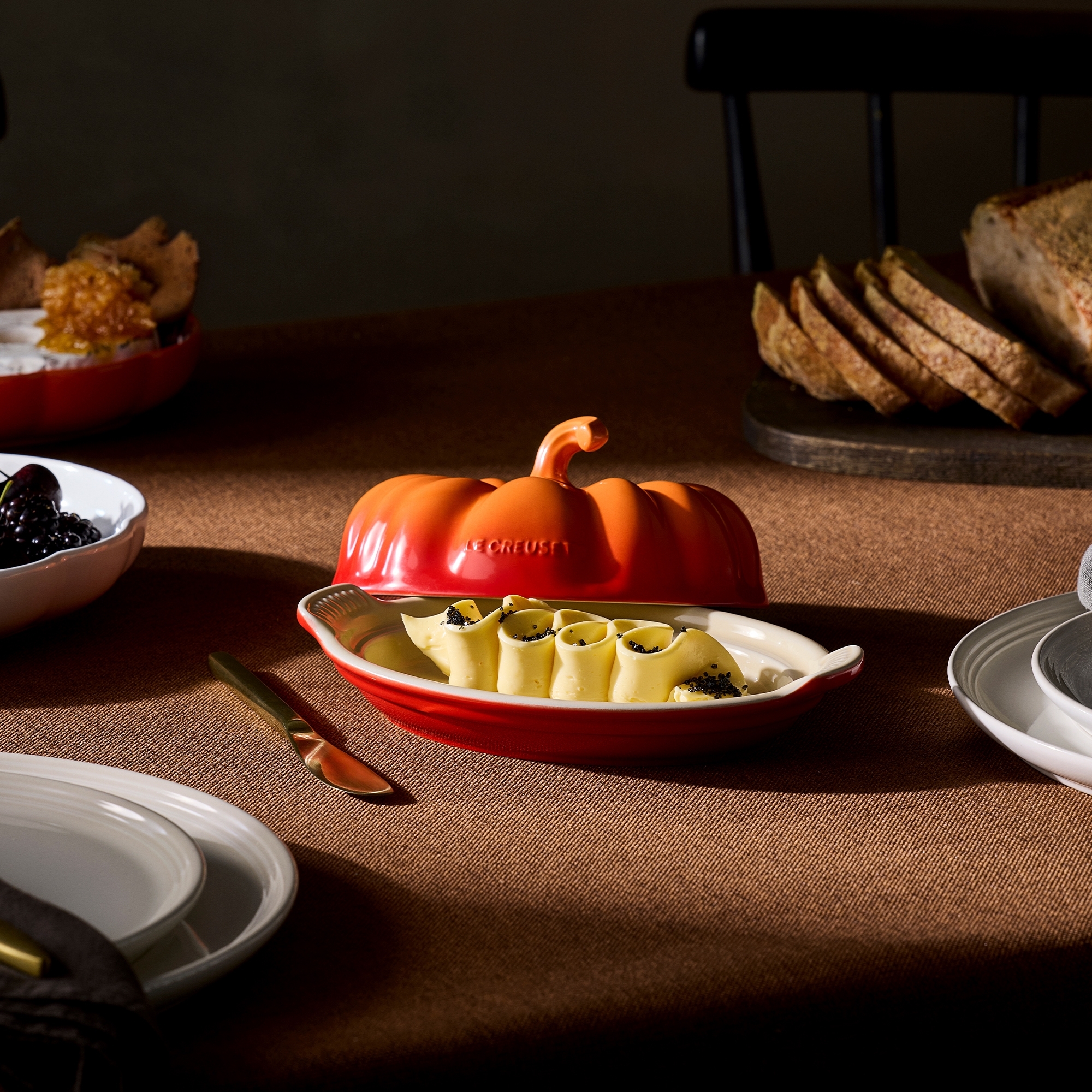 Le Creuset - Pumpkin Butter Dish | Flame Le Creuset - Pumpkin Butter Dish | Flame
