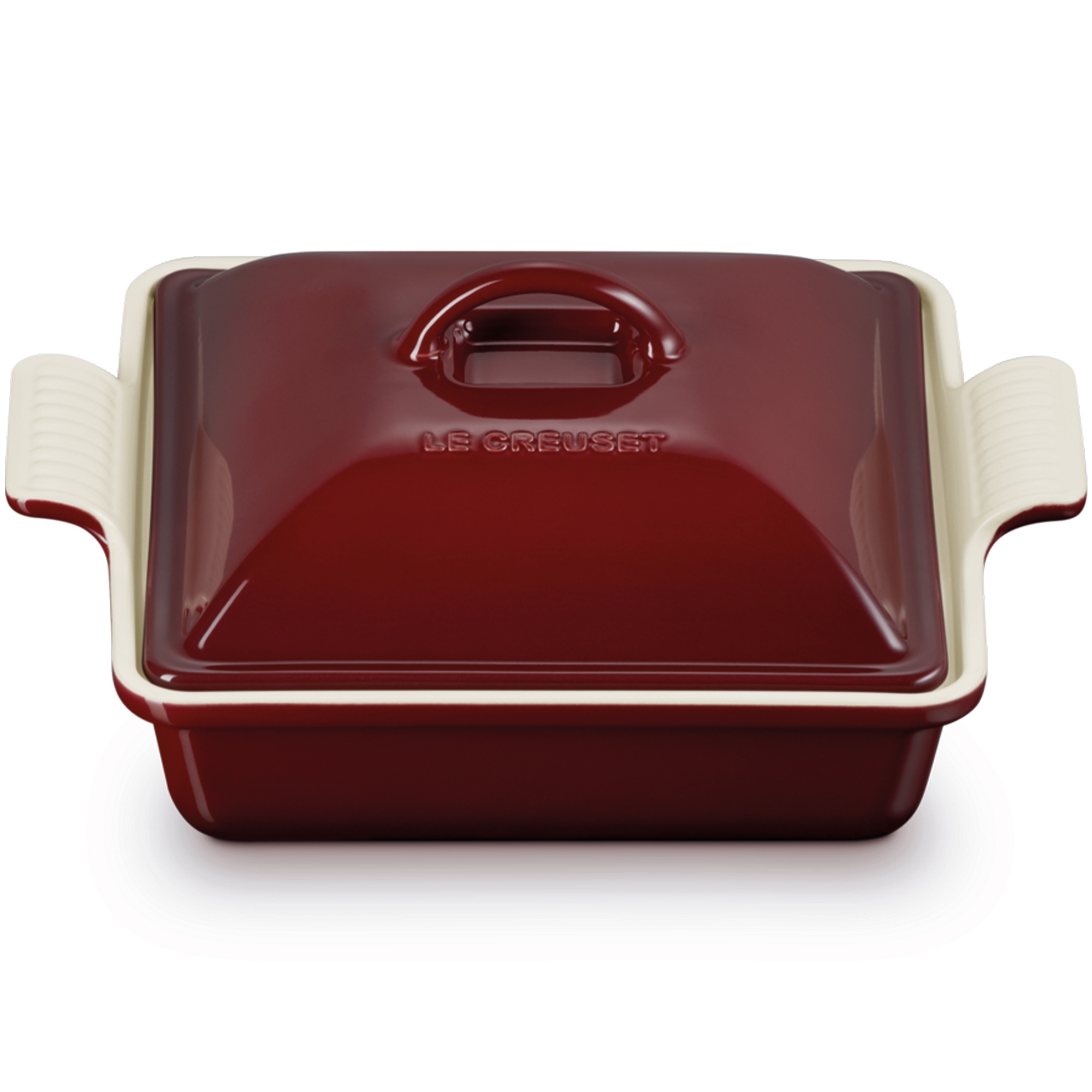 Le Creuset - Auflaufform Tradition quadratisch  mit Deckel - Garnet