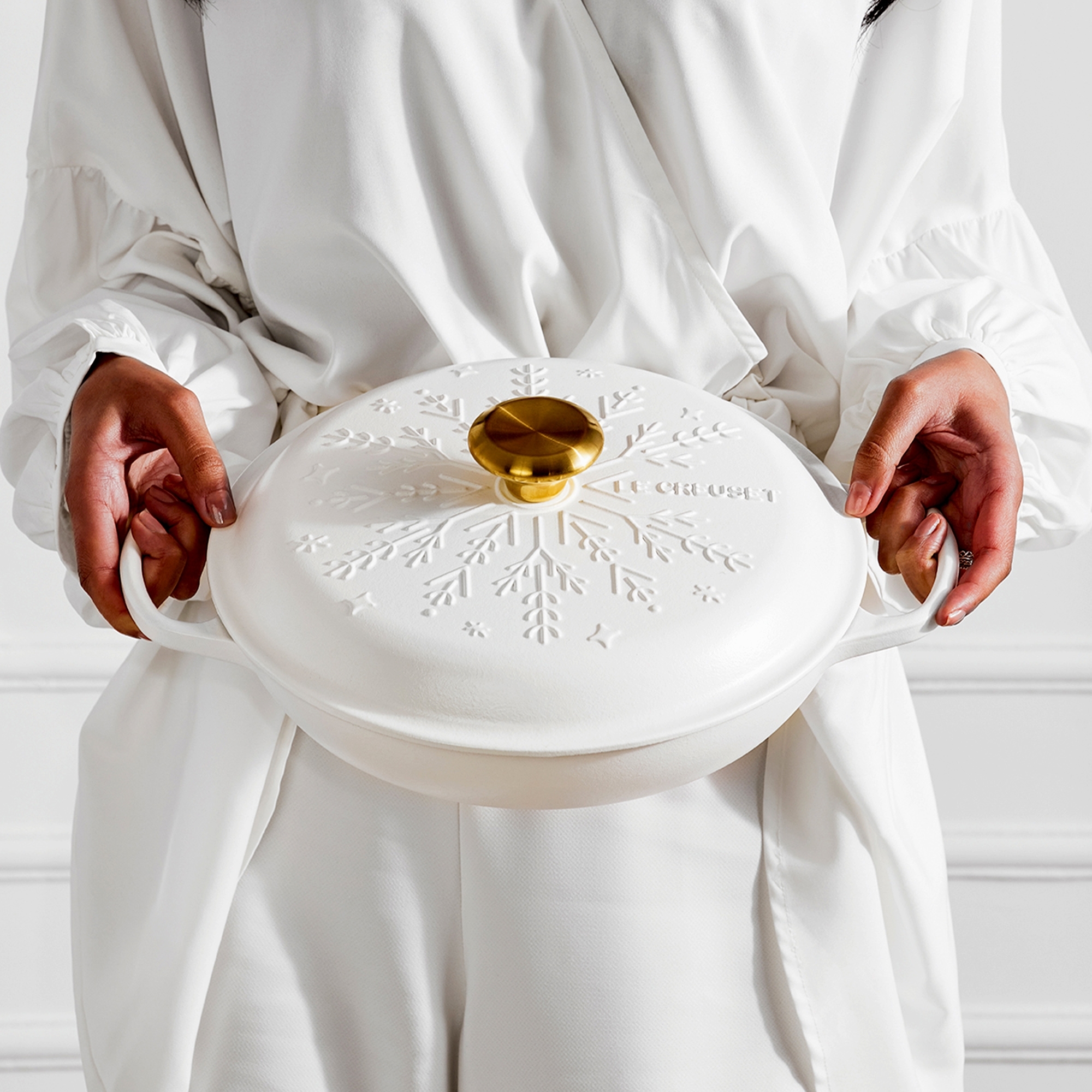 Le Creuset - Gourmet-Profitopf Schneeflocke mit Goldknopf 26 cm