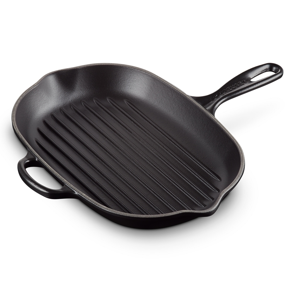 Le Creuset - Signature Skillet Grillpfanne oval - Schwarz