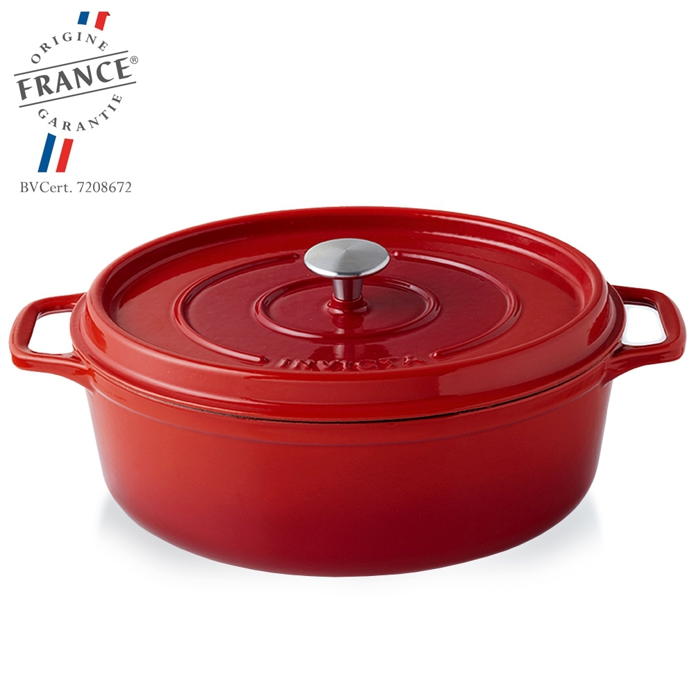 Invicta - Oval Casserole - Cast Iron - Red
