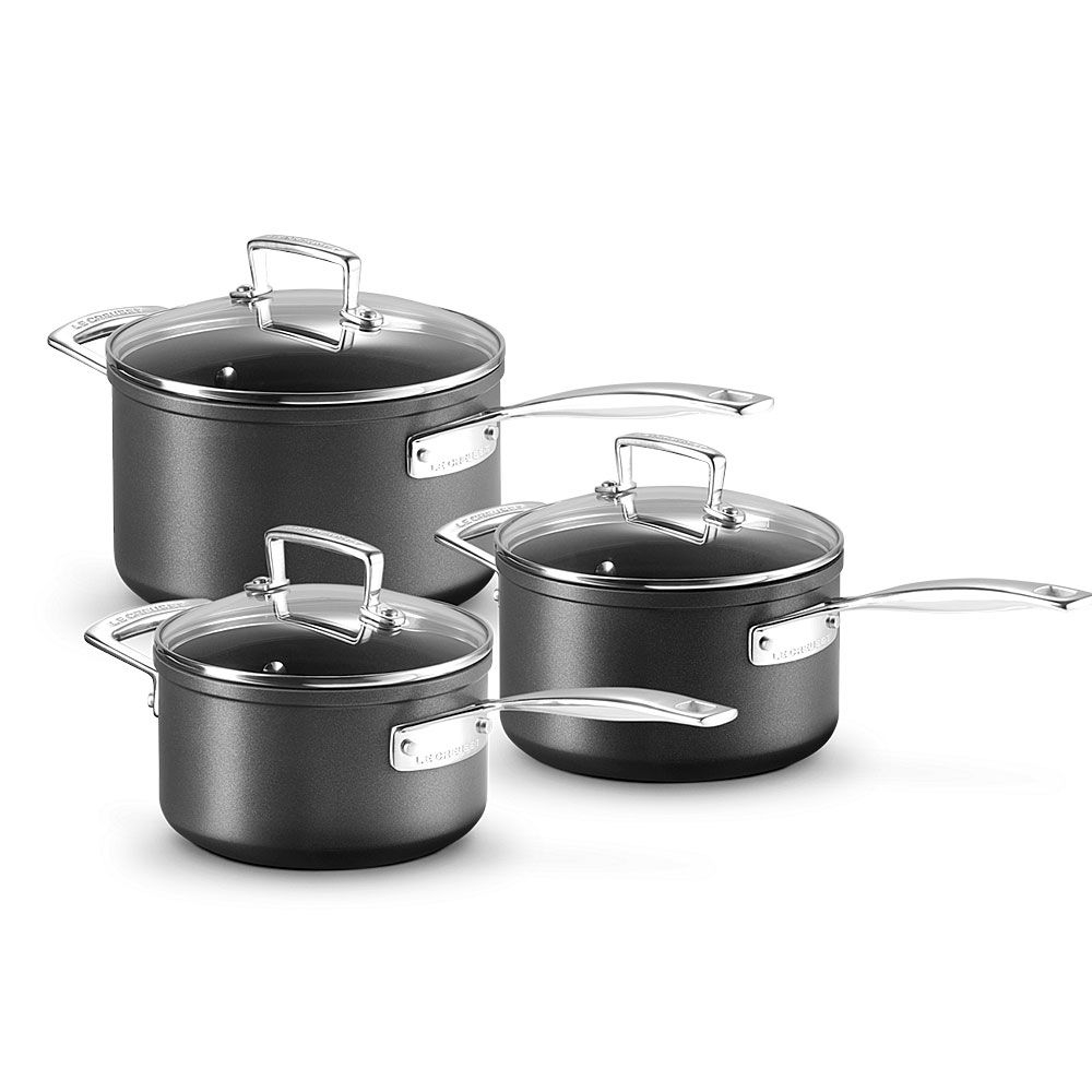 Le Creuset - Toughened Non-Stick Saucepan Set 3-pc. Le Creuset - Toughened Non-Stick Saucepan Set 3-pc.