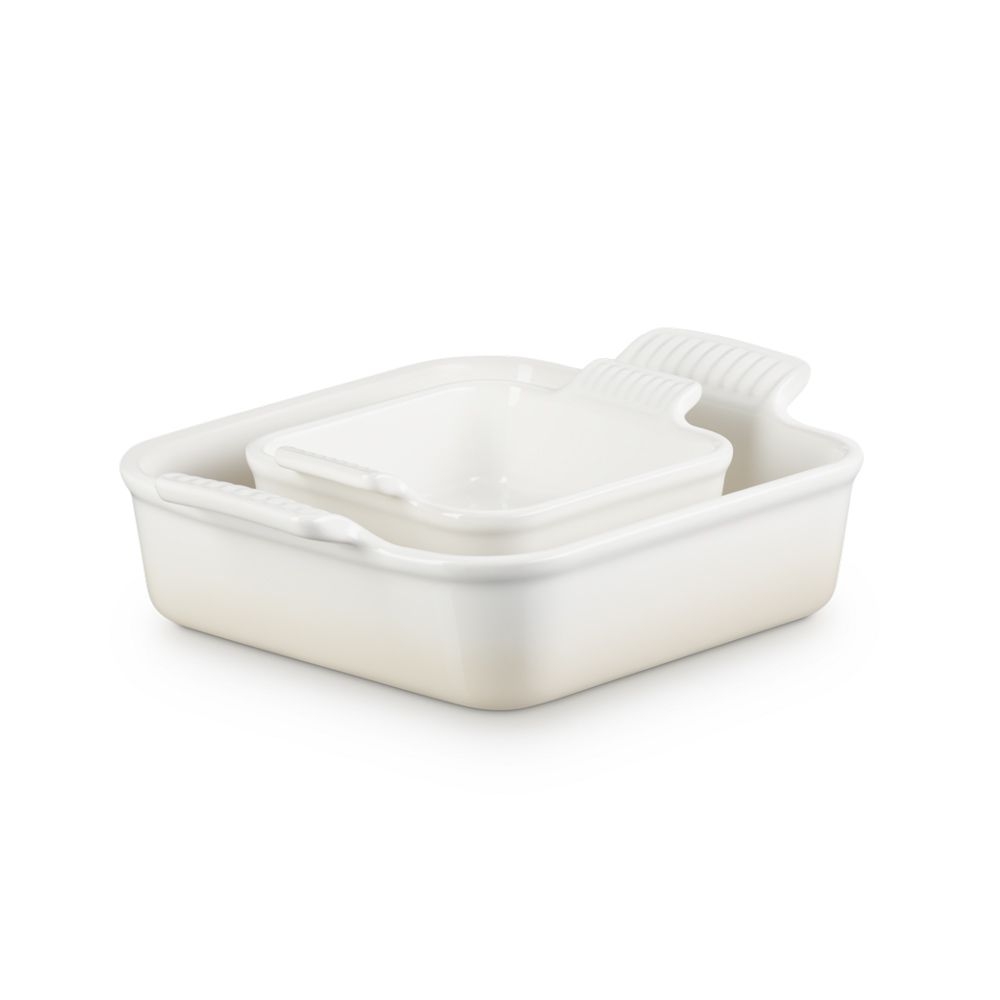 Le Creuset set of 2 square casserole dishes Tradition Le Creuset set of 2 square casserole dishes Tradition