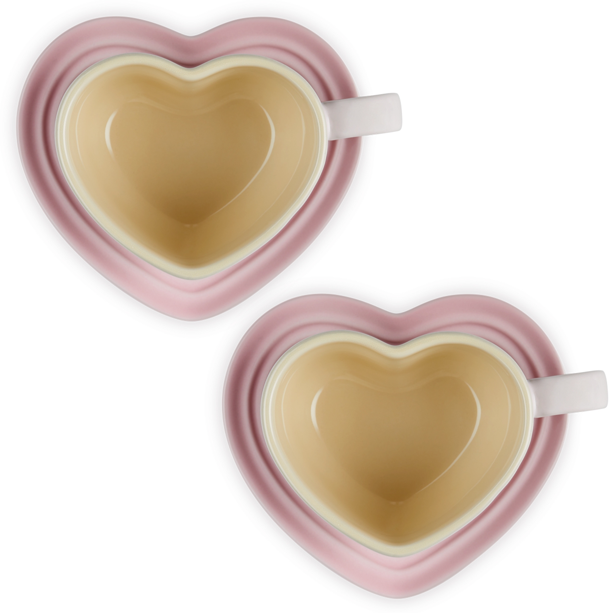 Le Creuset - 2er-Set Herzbecher mit Untertassen 200 ml - Heart Collection