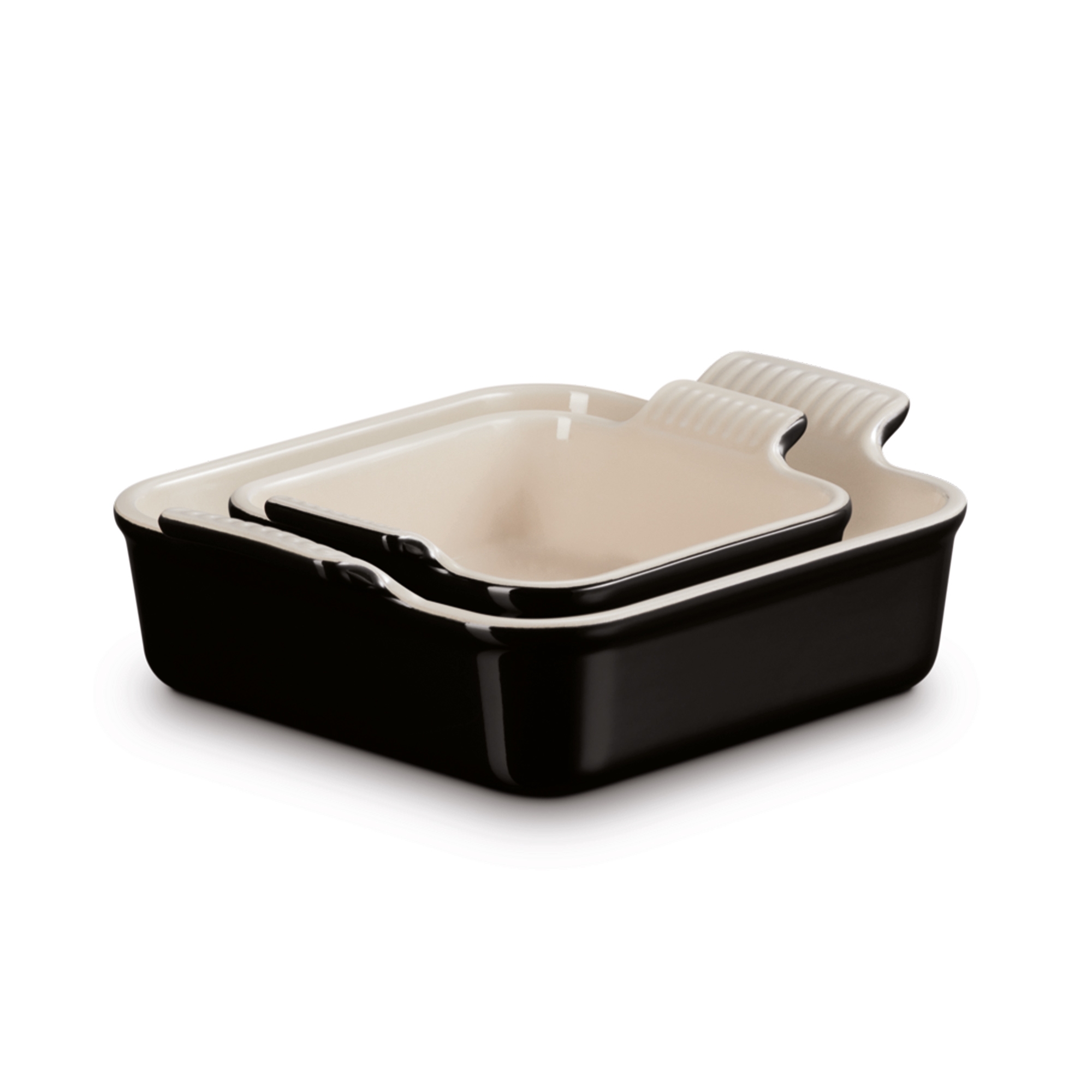 Le Creuset - set of 2 square casserole dishes Tradition - Black Le Creuset - set of 2 square casserole dishes Tradition - Black