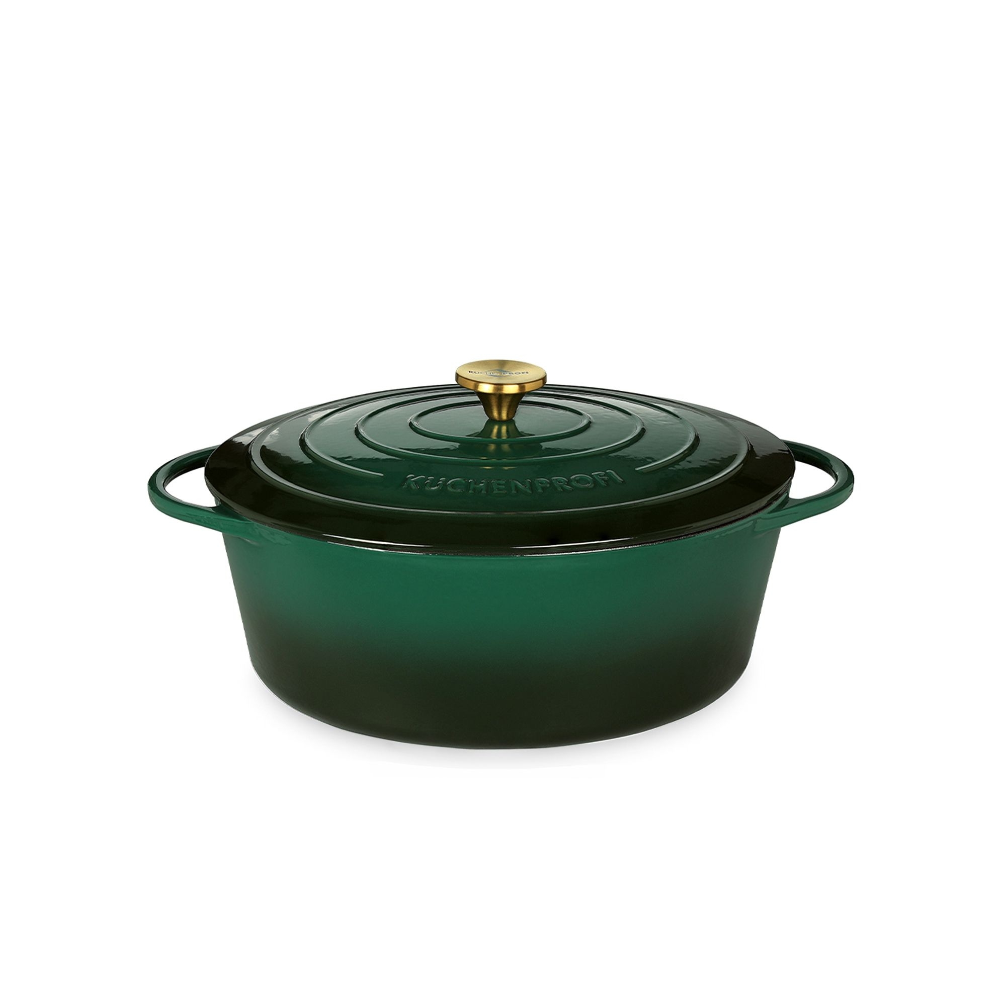 Green KUHN RIKON cast iron casserole with lid