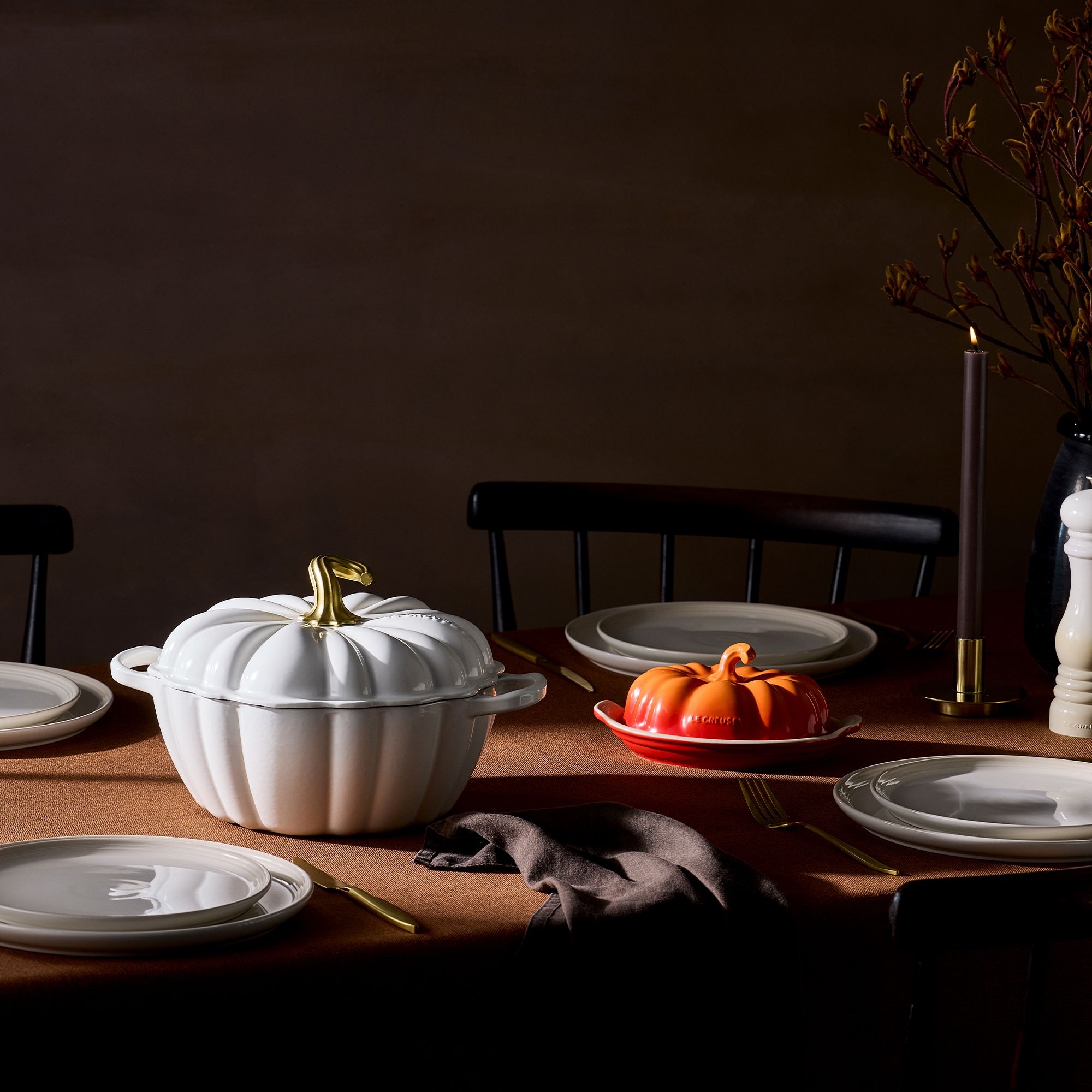 Le Creuset - Gourmet-Profitopf Kürbis 28 cm - 2,5 L - Weiß Le Creuset - Gourmet-Profitopf Kürbis 28 cm - 2,5 L - Weiß