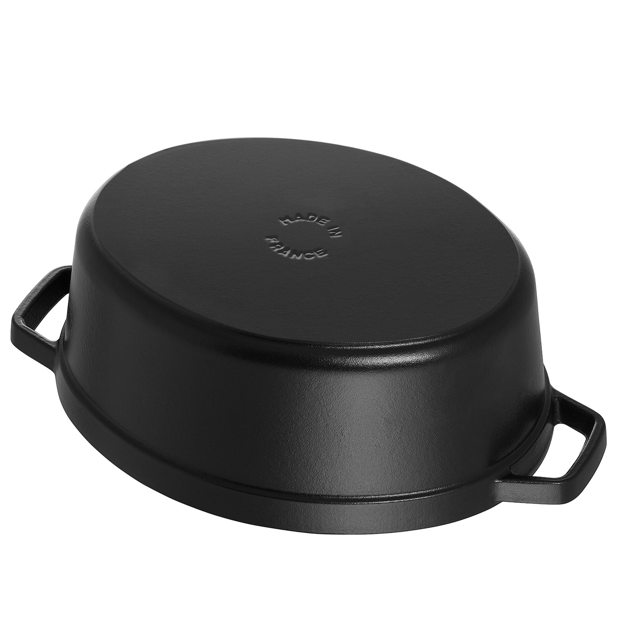 Cast iron roasting pan with two handles, Made in France