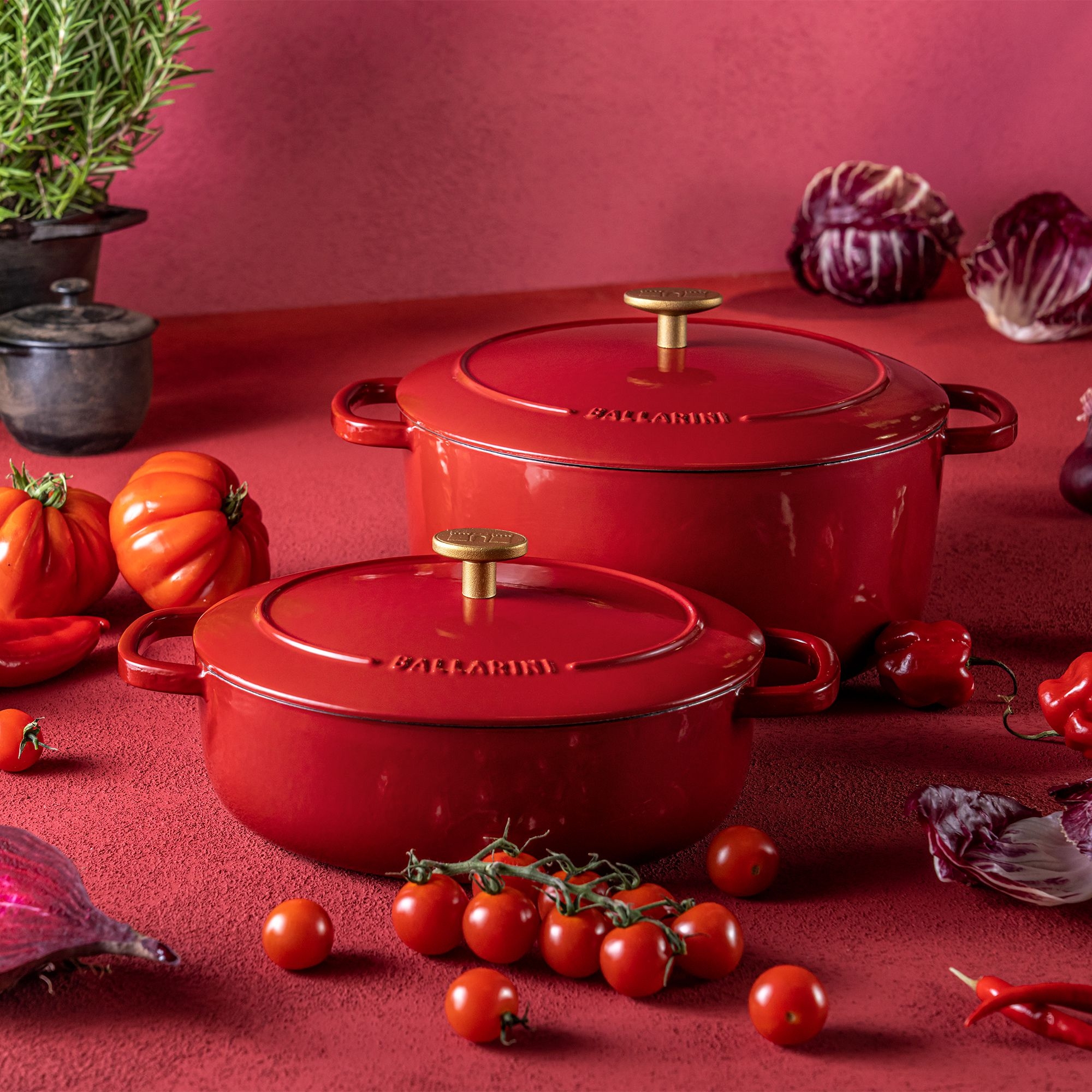 BALLARINI - Cocotte | Bellamonte | 37 cm | oval | Red