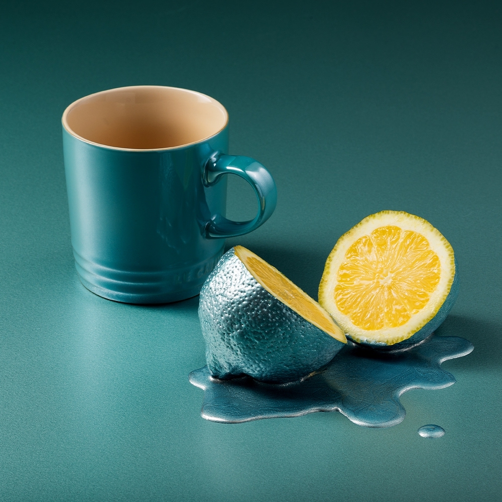 Le Creuset - Becher 350 ml - 4er Set Metallics Blau-Grün Le Creuset - Becher 350 ml - 4er Set Metallics Blau-Grün