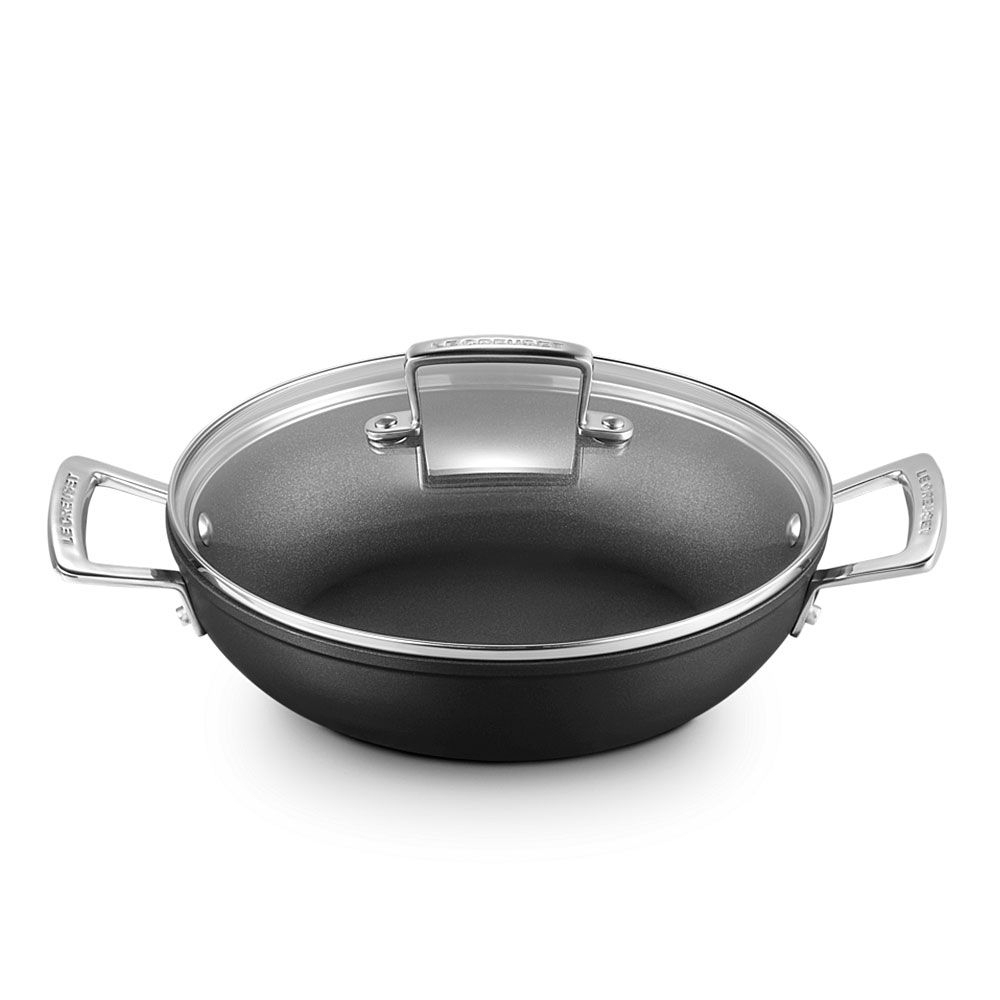 Le Creuset - Aluminium Profipfanne mit Glasdeckel - Antihaft Le Creuset - Aluminium Profipfanne mit Glasdeckel - Antihaft