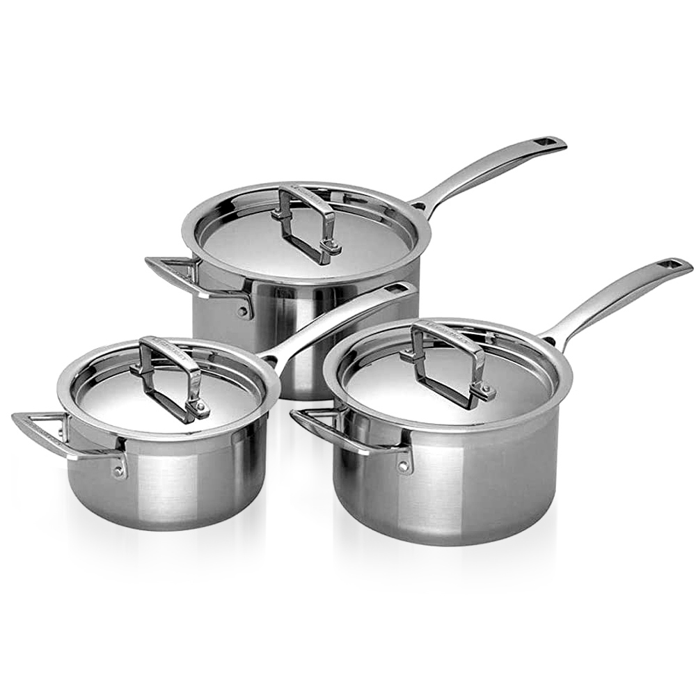 Le Creuset - 3-ply 3 Piece Saucepan Set Le Creuset - 3-ply 3 Piece Saucepan Set
