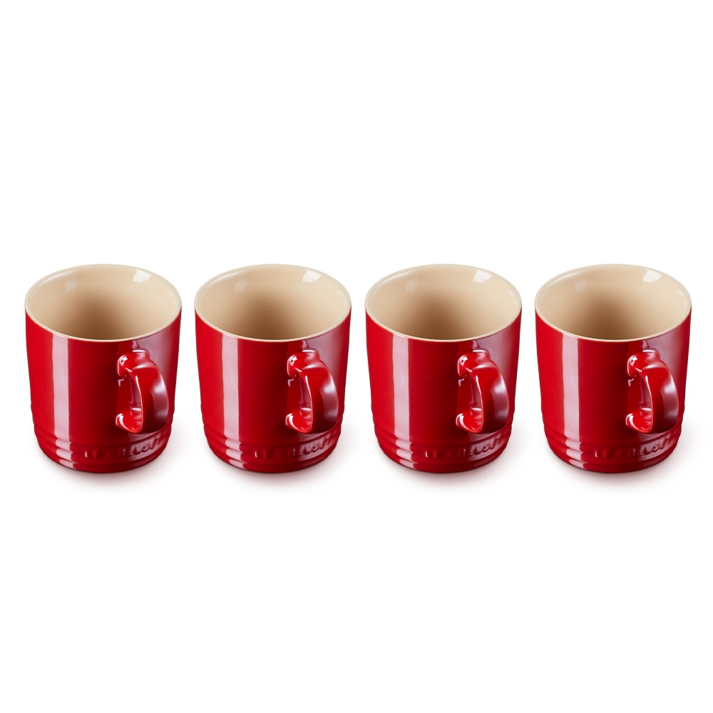 Le Creuset - Becher 350 ml - 4er Set Metallics Kirschrot Le Creuset - Becher 350 ml - 4er Set Metallics Kirschrot