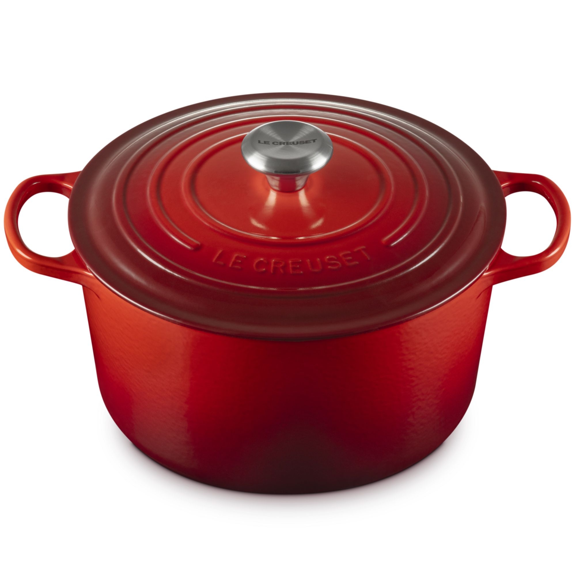 Le Creuset -  Signature Bräter rund 26 cm extra hoch - 6,3 L - Kirschrot